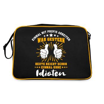 Einmal Mit Profis Arbeiten - Retro Tasche - Schwarz/Gold - Hinten
