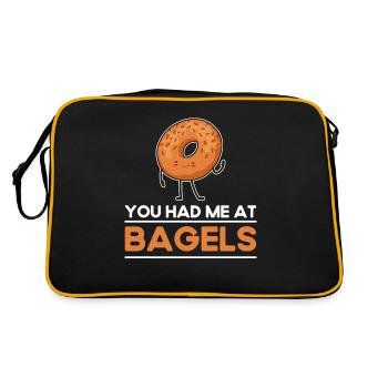 Bagel Food Gift Bagel - Sac Retro - noir/or - Dos
