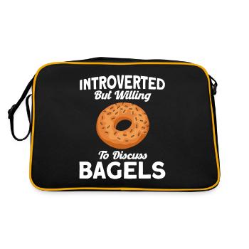 Bagel Food Gift Bagel - Sac Retro - noir/or - Dos