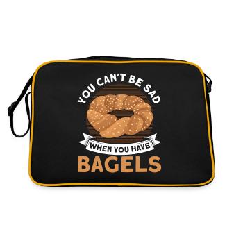 Bagel Food Gift Bagel - Sac Retro - noir/or - Dos