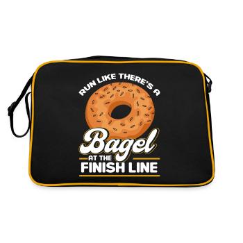 Bagel Food Gift Bagel - Sac Retro - noir/or - Dos
