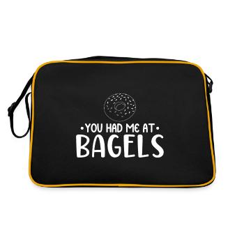 Bagel Food Gift Bagel - Sac Retro - noir/or - Dos