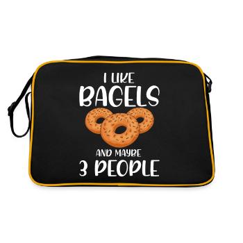 Bagel Food Gift Bagel - Sac Retro - noir/or - Dos
