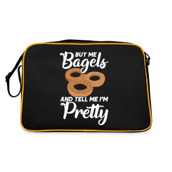 Bagel Food Gift Bagel - Sac Retro - noir/or - Dos