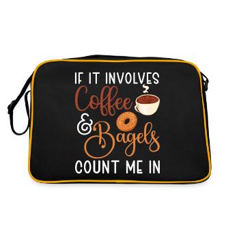 Bagel Food Gift Bagel - Sac Retro - noir/or - Dos