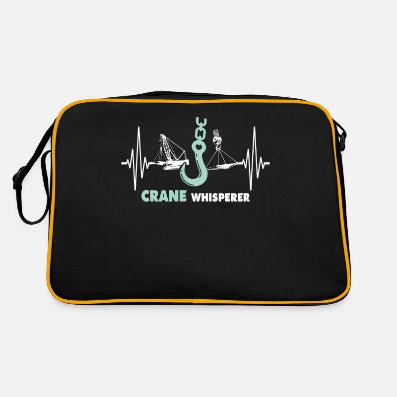 Kranführer EKG Kranfahrer Herzlinie Retro Tasche