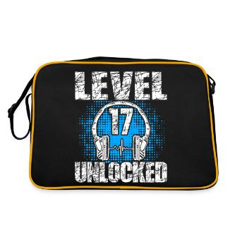 Level 17 Unlocked Birthday Gift 17 Years - Retro Bag - black/gold - Back