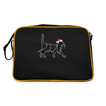 Chat avec des lumières de Noël Noël - Sac Retro - noir/or - Dos