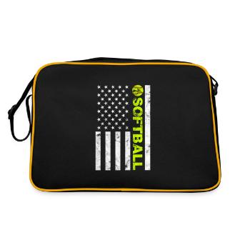 Softball États-Unis - Sac Retro - noir/or - Dos