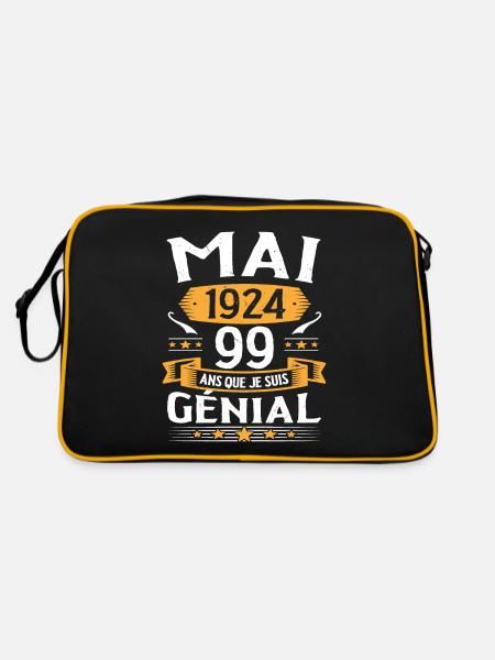 Mai 1924 99 Ans Que Je Suis Génial Anniversaire - Sac Retro - noir/or - Dos