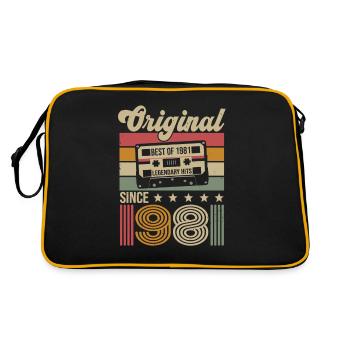 Vintage Geburtstag Original Geschenkidee 1981 - Retro Tasche - Schwarz/Gold - Hinten