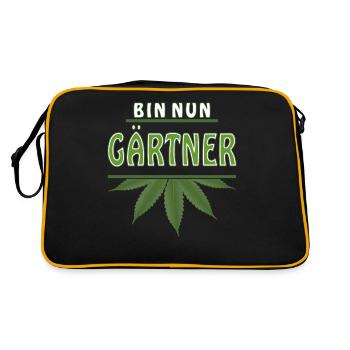 HANF BIN NUN GÄRTNER - Retro Tasche - Schwarz/Gold - Hinten