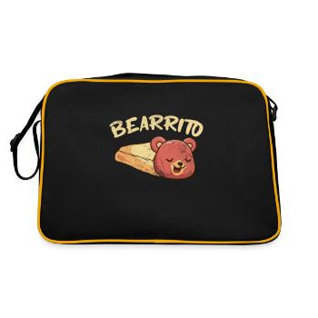 Teddybär Burrito - Retro Tasche - Schwarz/Gold - Hinten