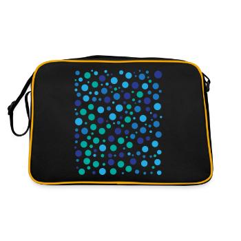 Playful Polka Dot Pattern Blue Green Circles - Retro Bag - black/gold - Back