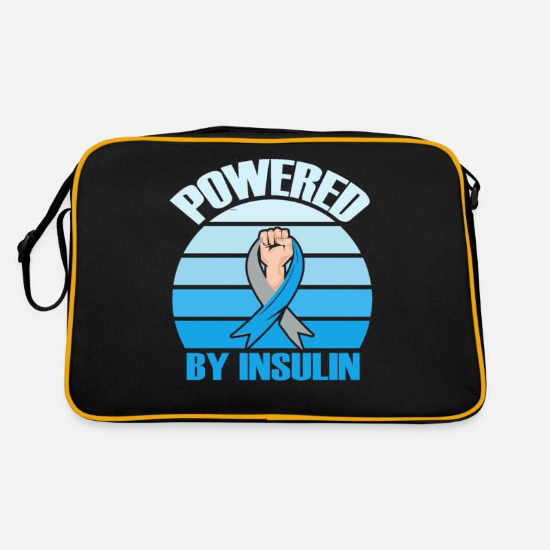 Powered By Insulin Diabetes Squad Disease Support Retro Bag