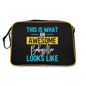 Baby-sitter Gift Babysitting Meilleure baby-sitter - Sac Retro - noir/or - Dos