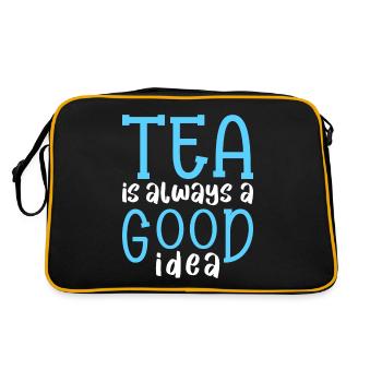 Tea Drinker Tea Lover Gift Tea - Retro Bag - black/gold - Back