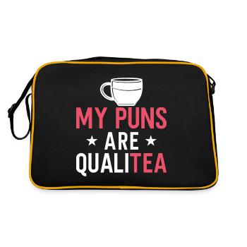 Buveur de thé Amateur de thé Cadeau Thé - Sac Retro - noir/or - Dos