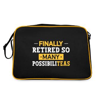 Teetrinker Teeliebhaber Geschenk Tee - Retro Tasche - Schwarz/Gold - Hinten