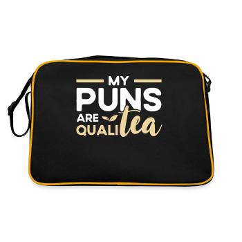 Teetrinker Teeliebhaber Geschenk Tee - Retro Tasche - Schwarz/Gold - Hinten