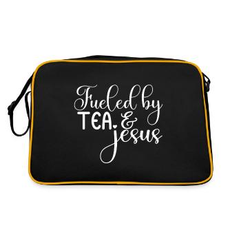 Buveur de thé Amateur de thé Cadeau Thé - Sac Retro - noir/or - Dos