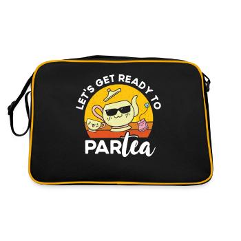Teetrinker Teeliebhaber Geschenk Tee - Retro Tasche - Schwarz/Gold - Hinten