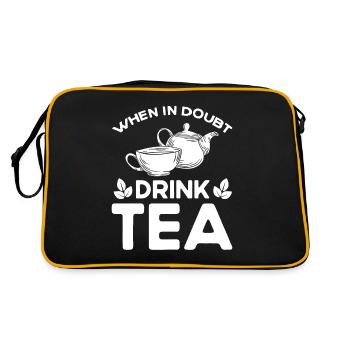 Buveur de thé Amateur de thé Cadeau Thé - Sac Retro - noir/or - Dos