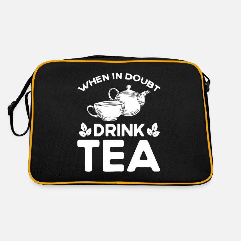 Teetrinker Teeliebhaber Geschenk Tee - Retro Tasche - Schwarz/Gold