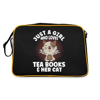 Teetrinker Teeliebhaber Geschenk Tee - Retro Tasche - Schwarz/Gold - Hinten