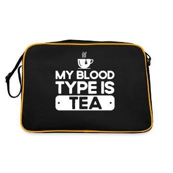 Teetrinker Teeliebhaber Geschenk Tee - Retro Tasche - Schwarz/Gold - Hinten