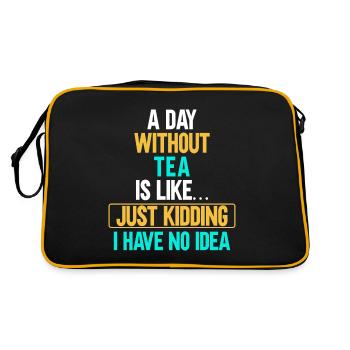 Tea Drinker Tea Lover Gift Tea - Retro Bag - black/gold - Back