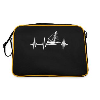 Crane Operator ECG Crane Driver Heartline - Retro Bag - black/gold - Back