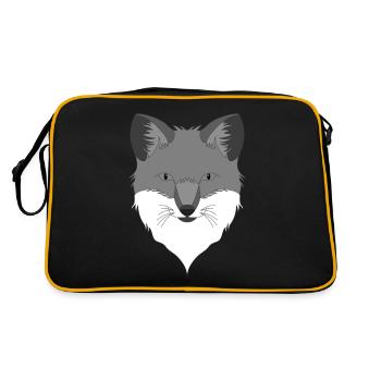 Fox Forest Animal Design with Animal Head - Retro Bag - black/gold - Back