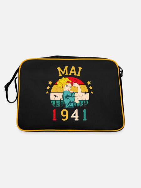 Mai 1941 Anniversaire Vintage Happy Birthday - Sac Retro - noir/or