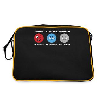 Proton Electrons -Neutron -Jokes Science Physics - Retro Bag - black/gold - Back
