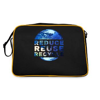 Reduce Recycle Hazardous Waste Reuse - Retro Bag - black/gold - Back