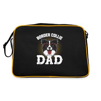 Border Collie Papa Chien Chien Troupeau Chien Cadeau - Sac Retro - noir/or - Dos