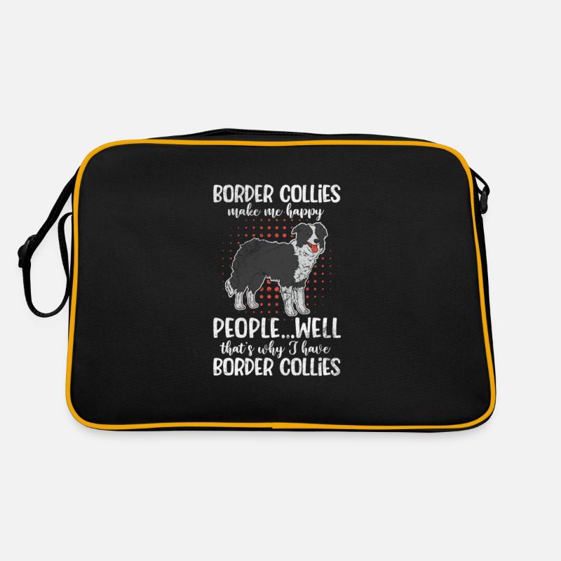 Border Collie Retro Tasche