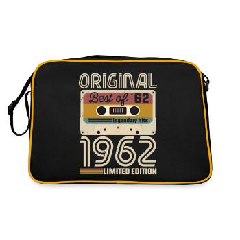 Vintage Geburtstag Original Geschenkidee 1962 - Retro Tasche - Schwarz/Gold - Hinten