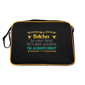 Butcher Cadeau Boucher Boucher Maître Boucher - Sac Retro - noir/or - Dos