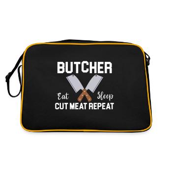 Butcher Cadeau Boucher Boucher Maître Boucher - Sac Retro - noir/or - Dos