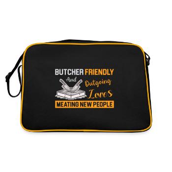 Butcher Cadeau Boucher Boucher Maître Boucher - Sac Retro - noir/or - Dos