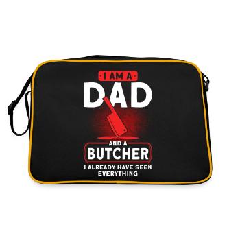 Butcher Cadeau Boucher Boucher Maître Boucher - Sac Retro - noir/or - Dos