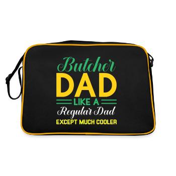Butcher Cadeau Boucher Boucher Maître Boucher - Sac Retro - noir/or - Dos