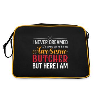 Butcher Cadeau Boucher Boucher Maître Boucher - Sac Retro - noir/or - Dos