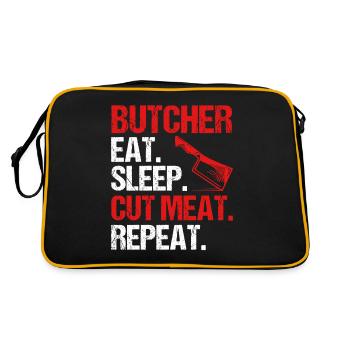 Butcher Cadeau Boucher Boucher Maître Boucher - Sac Retro - noir/or - Dos