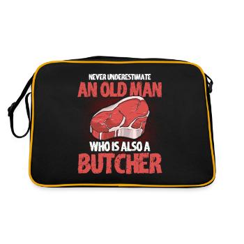 Butcher Cadeau Boucher Boucher Maître Boucher - Sac Retro - noir/or - Dos