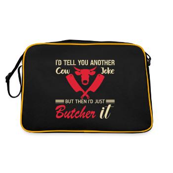 Butcher Cadeau Boucher Boucher Maître Boucher - Sac Retro - noir/or - Dos