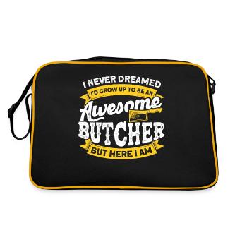 Butcher Cadeau Boucher Boucher Maître Boucher - Sac Retro - noir/or - Dos