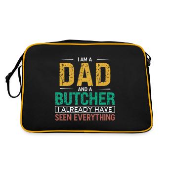 Butcher Cadeau Boucher Boucher Maître Boucher - Sac Retro - noir/or - Dos